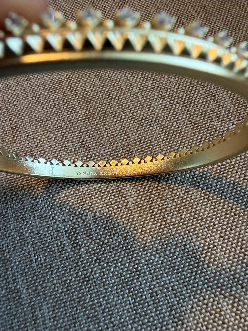 Kendra Scott Gold Crystal Rim Bangle Bracelet - Picture 3 of 4